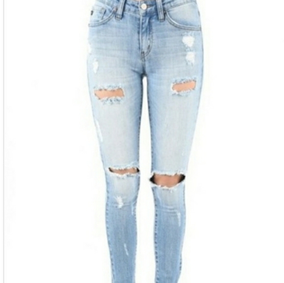 KANCAN Destroyed Light Washed Jeans - Picture 7 of 7